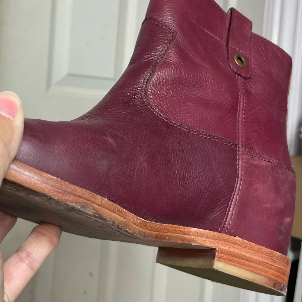 Cole Haan burgundy leather Zillie boots womens 7B booties euc - Picture 7 of 11